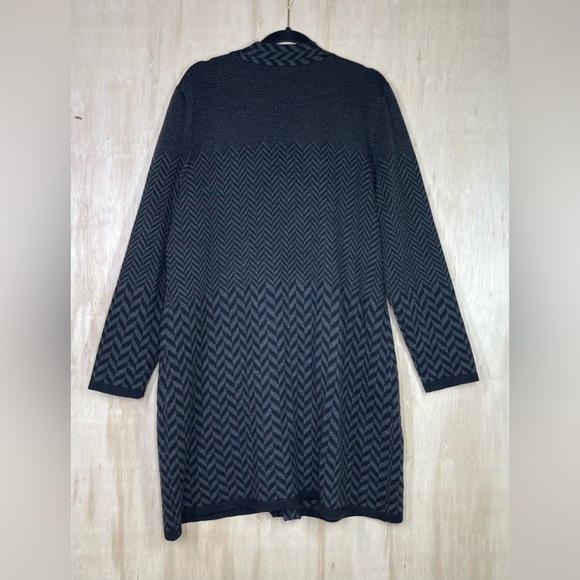 Soft Surroundings Herringbone West Saxon Duster Cardigan Wool Black Size 1X - Picture 10 of 10